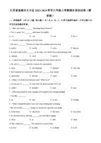 江苏省盐城市大丰区2023-2024学年八年级上学期期末英语试题（原卷版+解析版）