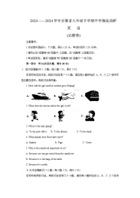 安徽省滁州市琅琊区三中2023-2024年九年级下学期英语开学考试卷