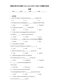 福建省漳州市龙海区2023-2024学年八年级上学期期末英语试题(含答案)