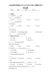 山东省菏泽市郓城县2023-2024学年七年级上学期期中考试英语试题(含答案)