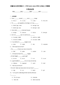 安徽省合肥市第四十二中学2023-2024学年七年级上学期期中英语试卷(含答案)
