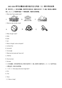 安徽省合肥市经开区2023-2024学年七年级上学期期中英语试卷（原卷版+解析版）