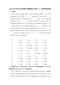 山东省枣庄市峄城区2023-2024学年七年级上学期期中英语试卷+