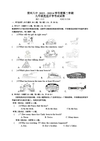 361，广东省湛江市雷州市第八中学2023-2024学年九年级下学期开学考试英语试题