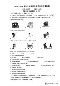 389，山东省济宁市嘉祥县第三中学2023-2024学年九年级下学期开学测试英语试题