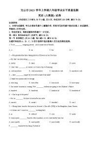 云南省文山州文山市2023-2024学年八年级上学期期末学业水平质量监测英语试题（原卷版+解析版）