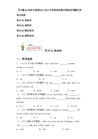 通用版 专题03 动词和动词短语【练习】2023-2024年中考英语考前冲刺语法图解过关（原卷版+解析版）