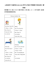 山东省济宁市嘉祥县2022-2023学年七年级下学期期中英语试题（原卷版+解析版）