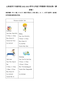 山东省济宁市嘉祥县2022-2023学年七年级下学期期中英语试题（原卷版+解析版）