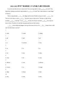 广东省珠海市第八中学2022-2023学年七年级下学期期中英语试题（原卷版+解析版）