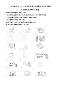 贵州省黔东南州2023-2024学年九年级上学期期末文化水平测试英语试题