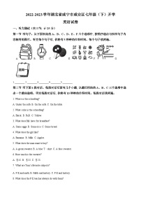 湖北省咸宁市咸安区2022-2023学年七年级下学期开学英语试卷（原卷版+解析版）