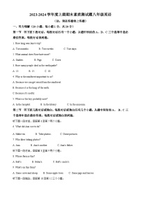 河南省驻马店市汝南县2023-2024学年八年级上学期期末英语试题（原卷版+解析版）