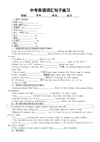 初中英语人教新目标2024届中考词汇句子练习系列0304（附参考答案）全国通用