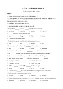 苏教译林版九年级上学期英语期末测试卷（含答案解析）