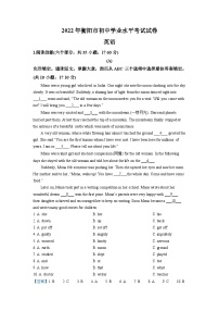 2022年湖南省衡阳市中考英语真题（含解析）