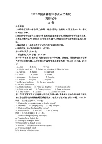 2022年陕西省中考英语真题（A卷）（含解析）