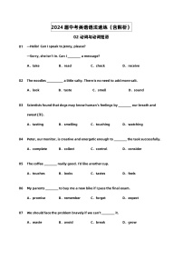 2024届中考英语语法速练【02动词与动词短语】
