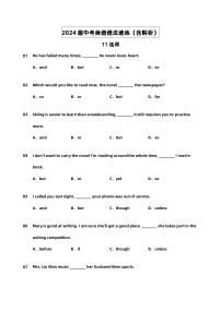 2024届中考英语语法速练【11连词】