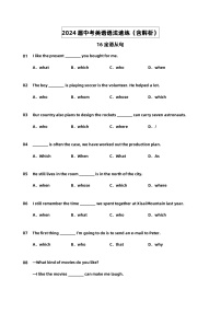 2024届中考英语语法速练【16定语从句】