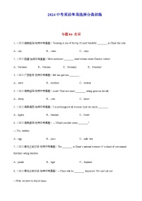 2024年中考英语单项选择题分类训练专题06名词（学生版+教师版）