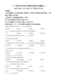 云南省昭通市昭阳区联考2023-2024学年九年级下学期4月月考英语试题（原卷版+解析版）