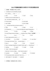 2024年湖南省衡阳市耒阳市中考英语模拟试卷（含解析）