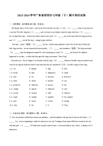 2023-2024学年广东省深圳市七年级（下）期中英语试卷（含解析）