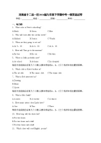 河南省十二县一区2024届九年级下学期中考一模英语试卷(含答案)