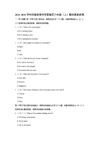 河南省郑州市管城区2023-2024学年八年级上学期期末英语试卷