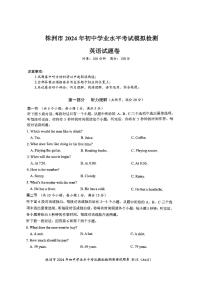 湖南省株洲市2023-2024学年九年级下学期4月期中英语试题