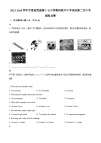 2024年甘肃省武威第十七中学教研联片中考二模英语试题（原卷版+解析版）