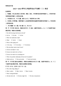 河南省郑州市天一大联考2023-2024学年九年级下学期期中考试英语试题（原卷版+解析版）