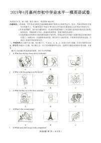 2024年广东省惠州市初中学业水平一模英语试卷