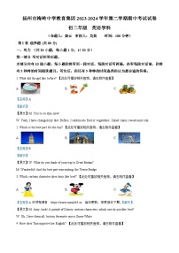江苏省扬州市梅岭中学2023-2024学年八年级下学期期中考试英语试题（含听力）