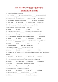 2023-2024学年译林版八年级英语下册期中必考易错知识综合练习100题（含答案解析）