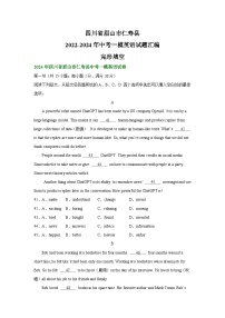 四川省眉山市仁寿县2022-2024年中考一模英语试题汇编：完形填空