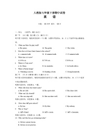 2024年春人教版英语七年级下册期中试卷(含答案)