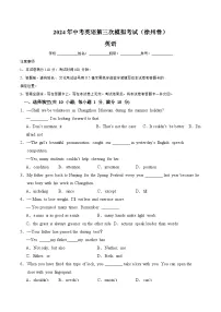 2024年中考第三次模拟考试题：英语（徐州卷）（考试版）