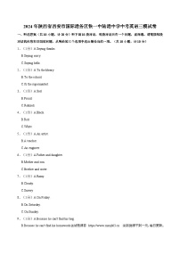 18，2024年陕西省西安市国际港务区铁一中陆港中学中考英语三模试卷