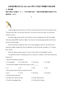 山东省济南市历下区2023-2024学年八年级下学期期中英语试题（原卷版+解析版）