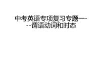 中考英语专项复习专题十 谓语动词和时态 课件