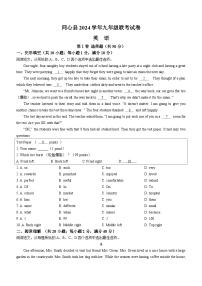 2024年宁夏吴忠市同心县联考中考一模英语试题