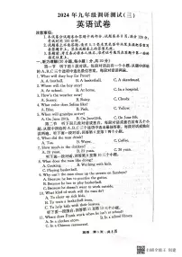 河南省南阳市镇平县2024年九年级第三次模拟考试英语试卷