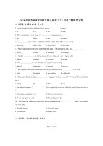 [英语]2024年江苏省南京市联合体九年级（下）中考二模英语试卷（含解析）
