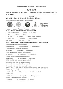 精品解析：2024年甘肃省武威市、嘉峪关市、临夏州中考英语真题（解析版）