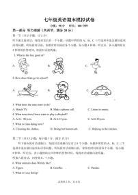 +湖南省永兴县树德初级中学教育集团2023-2024学年七年级下学期期末模拟英语试题