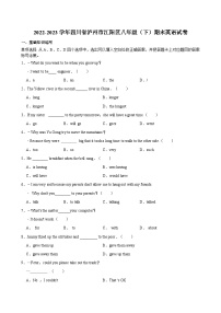 四川省泸州市江阳区2022-2023学年八年级下学期期末英语试卷