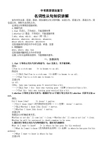 初中英语2024届中考语法复习名词性从句知识讲解