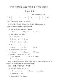 河南省周口市沈丘县中英文等校2023-2024学年七年级下学期6月期末英语试题